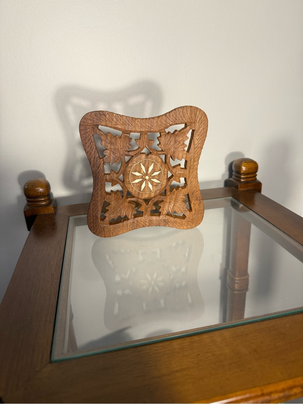 Hand Carved Wooden Trivet